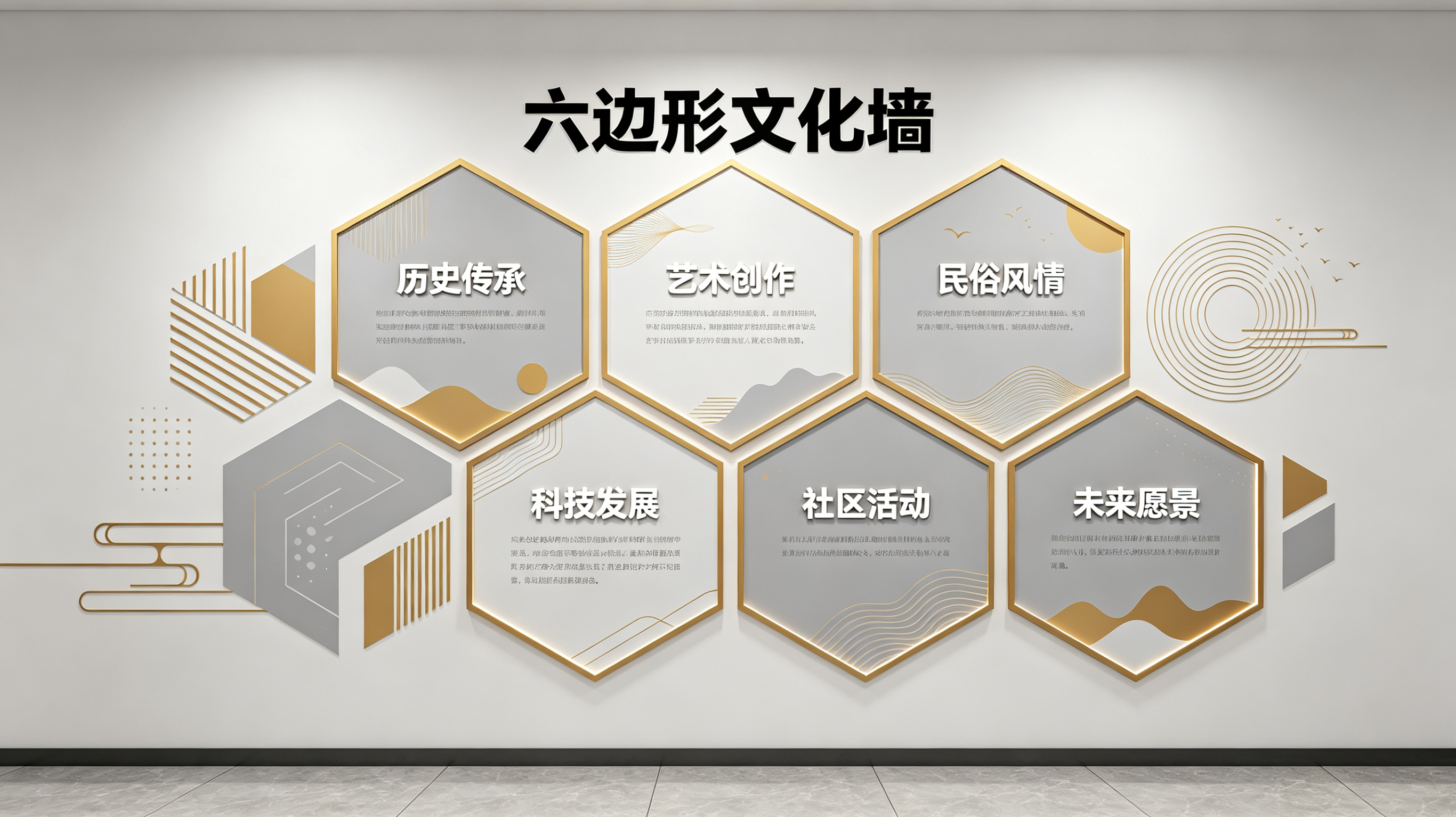 芜湖企业文化墙 | 六边形信息美学